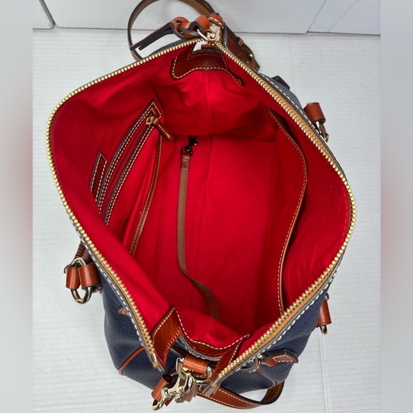 DOONEY & BOURKE Pebble Leather Large Satchel in Blue - Picture 6 of 8